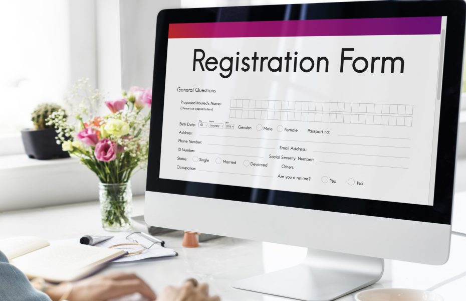 Registration Application Paper Form Concept